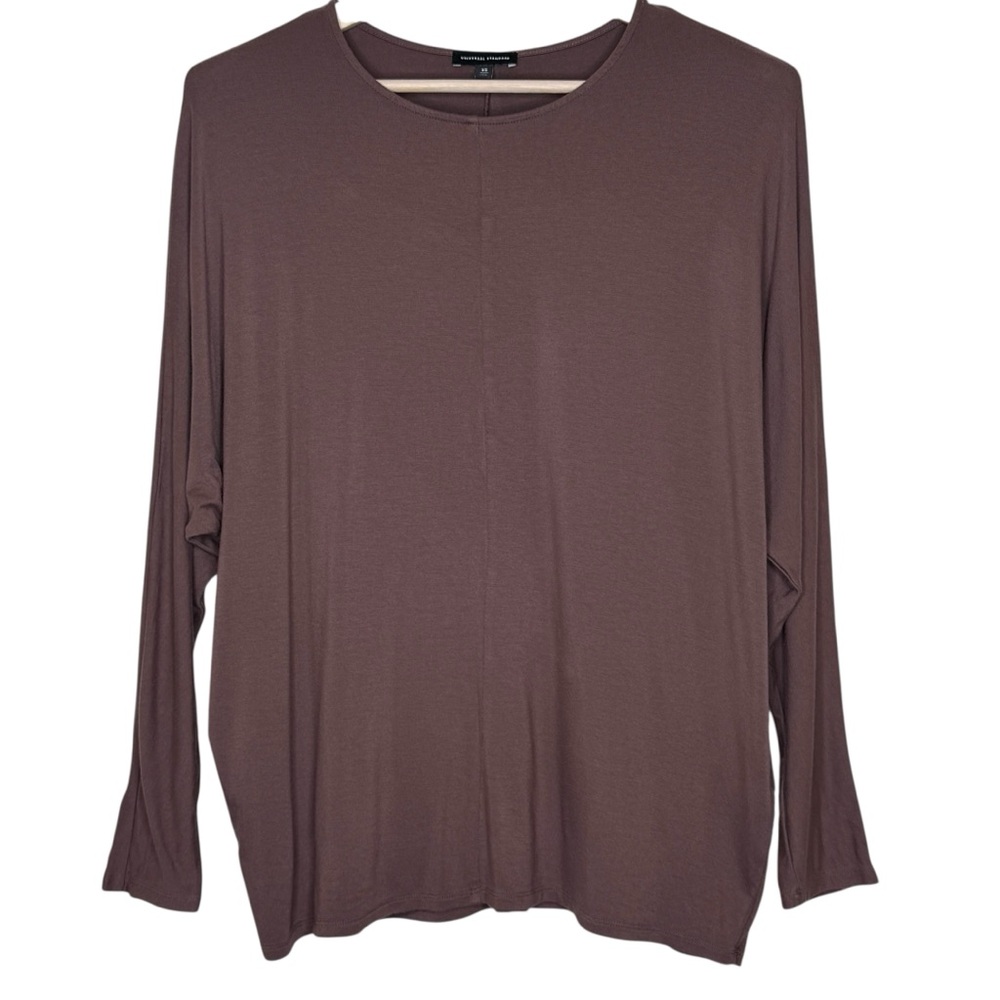 Universal Standard‎ Liquid Jersey Crew Neck Dolman Sleeve Top Brown XS 10-12